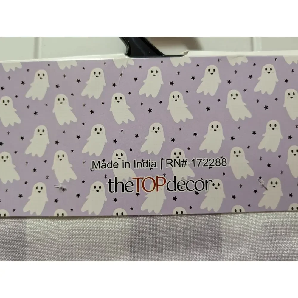 NEW! Boo & Bloom Adorable Fluffy Highland Cow Purple Bat Halloween Table Runner